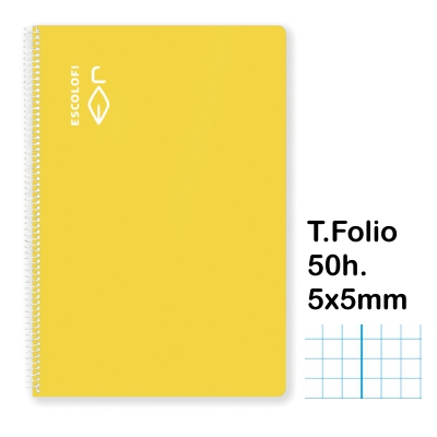 LIBRETA T.FOLIO 5X5 C/MARGEN 50H.AMARIL