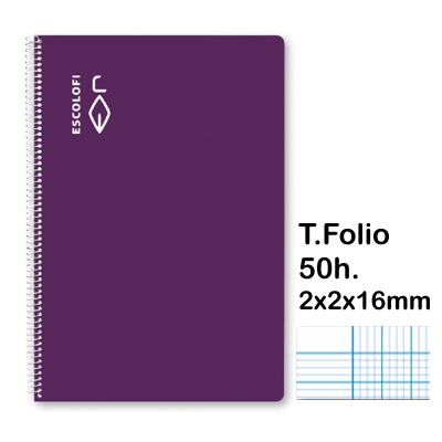 LIBRETA T.FOLIO 2X2X16MM 50H. LILA