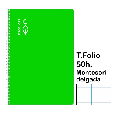 LIBRETA T.4 MONTESORI 3.5 MM 50H VERDE