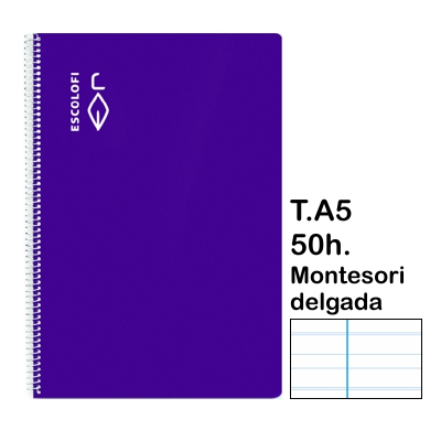 LIBRETA T.4 MONTESORI 3.5 MM 50H. LILA