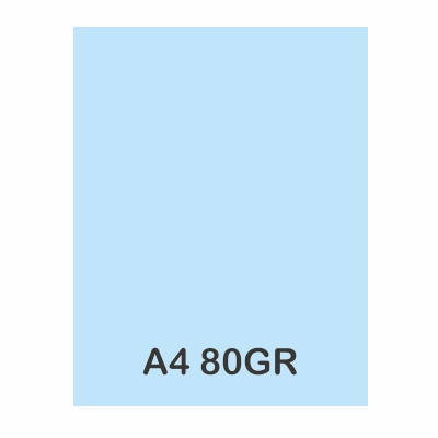 PAQUETE 100H PAPEL A4 80GR AZUL PASTEL