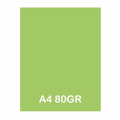 PAQUETE 100H PAPEL A4 80GR VERDE PASTEL