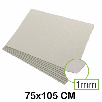 CARTON 75X105 CM 1MM GRIS/BLANCO