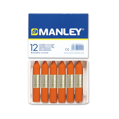 CAJA 12U. CERAS BLANDAS MANLEY NARANJA