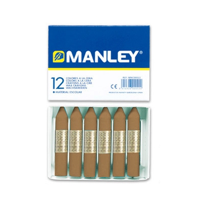 CAJA 12 CERAS BLANDAS MARRON