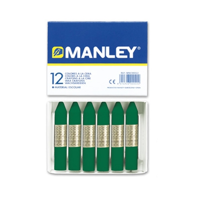CAJA 12 CERAS BLANDAS VERDE FUERTE