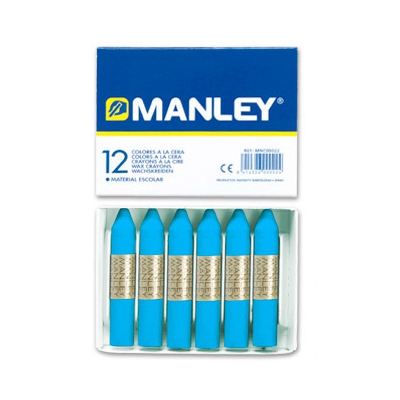 CAJA 12 CERAS BLANDAS AZUL FLOJO