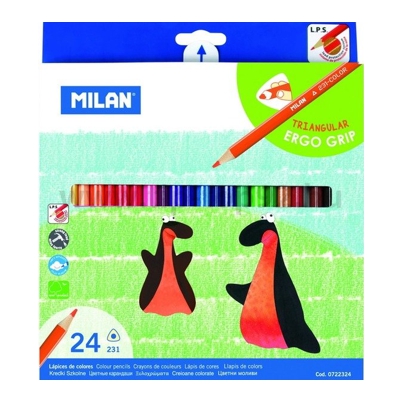 CAJA 24 LAPICES COLORES TRIANGULAR MILA