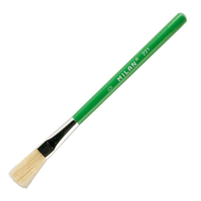 PINCEL PLANO BASE ALUMINIO MANGO MADERA