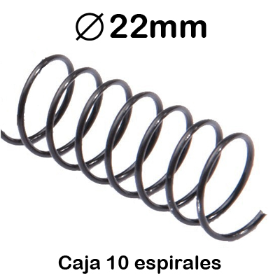 CAJA 10 ESPIRALES 5:1 22MM. NEGROS META