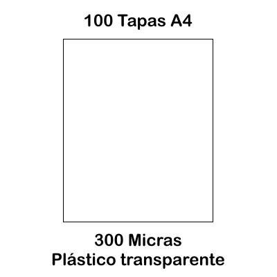 PAQUETE 100 TAPAS A4 300MIC TRANS. NAT.