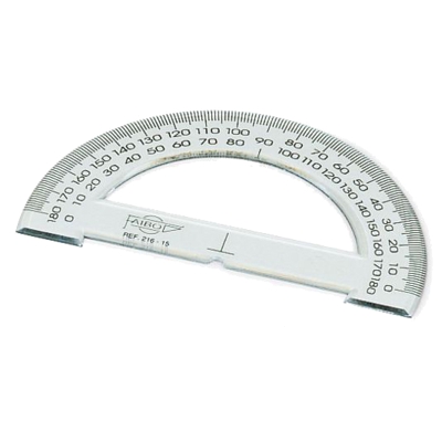 SEMICIRCULO 15CM. PLASTICO ESCOLAR