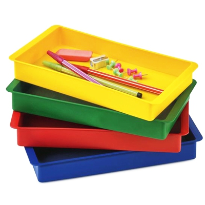 BANDEJA PLASTICO AMARILLO 24,7X12,5X3CM