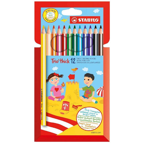 CAJA 12 LAPICES COLORES TRIO STABILO