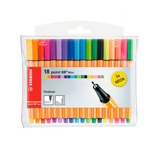 BLISTER 18 ROTULADORES POINT 88 MINI