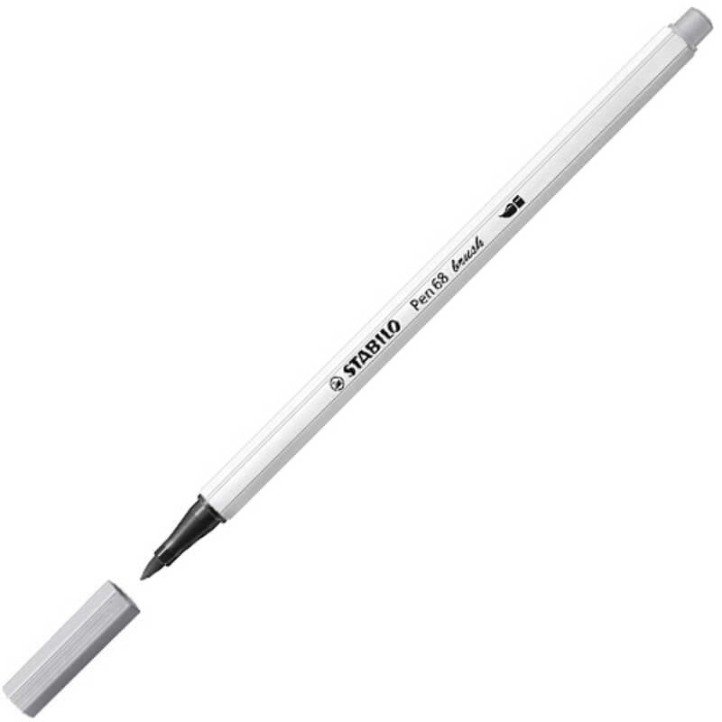 ROTULADOR PEN 68 BRUSH STABILO GRIS