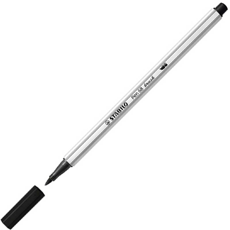 ROTULADOR PEN 68 BRUSH STABILO NEGRO