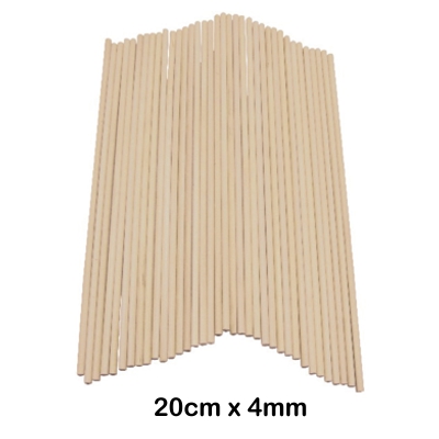 PAQ.36 PALOS CILINDRICOS 200X4MM MADERA