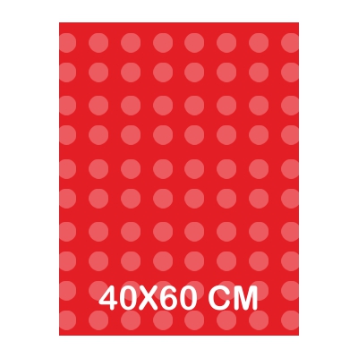 GOMA EVA ROJO TOPOS METALIZADOS 60X40CM