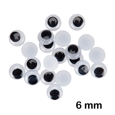 PAQ. 90 OJOS REDONDOS 6MM ADHESIVOS