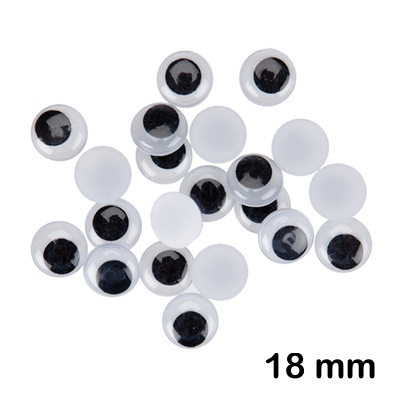 PAQ. 20 OJOS REDONDOS 18MM. ADHESIVOS