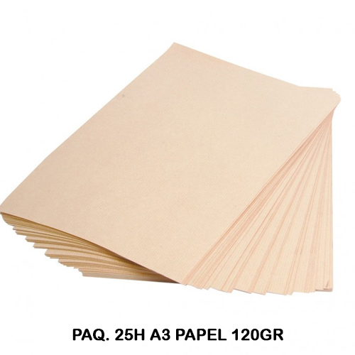 PAQ. 25H. A3 PAPEL 120GR KRAFT VERJURAD