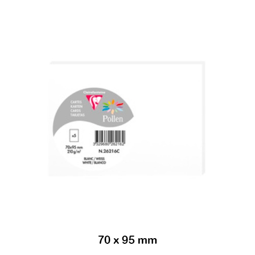 PACK 5 TARJETAS 70X95MM 210GR BLANCAS