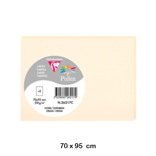 PACK 5 TARJETAS 70X95MM 210GR CREMA