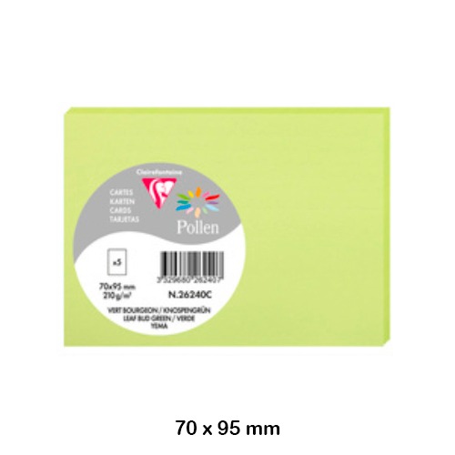 PACK 5 TARJETAS 70X95MM 210GR VERDE CLA