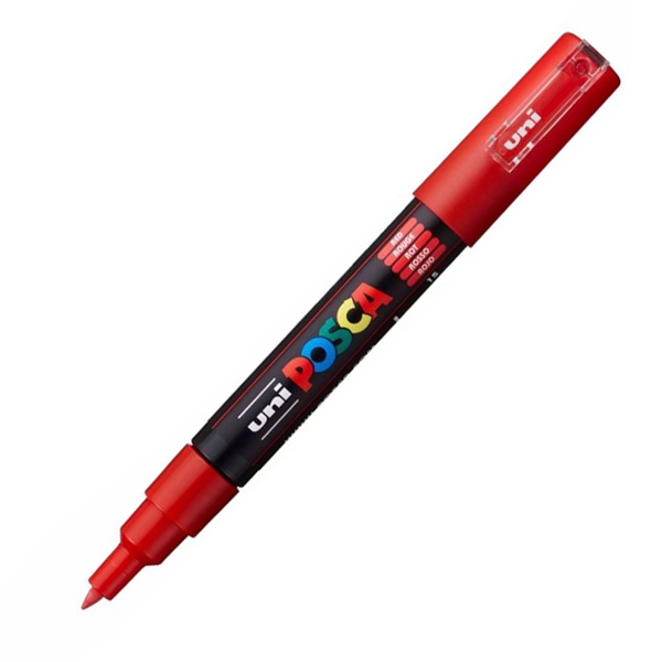 ROTULADOR POSCA FINO 1MM PC-1M ROJO