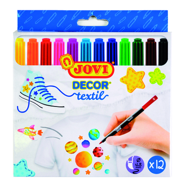 CAJA 12 ROTULADORES TEXTIL COLORES VARI