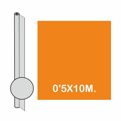 ROLLO CELOFAN CONTINUO NARANJA 0.5X10M