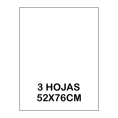 PAQUETE 3 HOJAS SEDA BLANCA 52X76CM