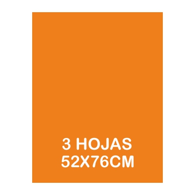 PAQUETE 3 HOJAS SEDA NARANJA 52X76CM