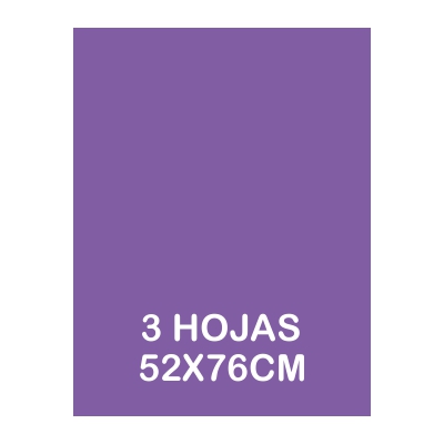 PAQUETE 3 HOJAS SEDA VIOLETA 52X76CM