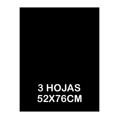 PAQUETE 3 HOJAS SEDA NEGRO 52X76CM