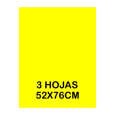 PAQUETE 3 HOJAS SEDA AMARILLO 52X76CM