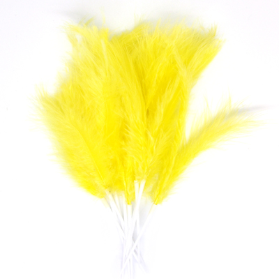 PAQUETE 12 PLUMAS MONA 12CM. AMARILLAS