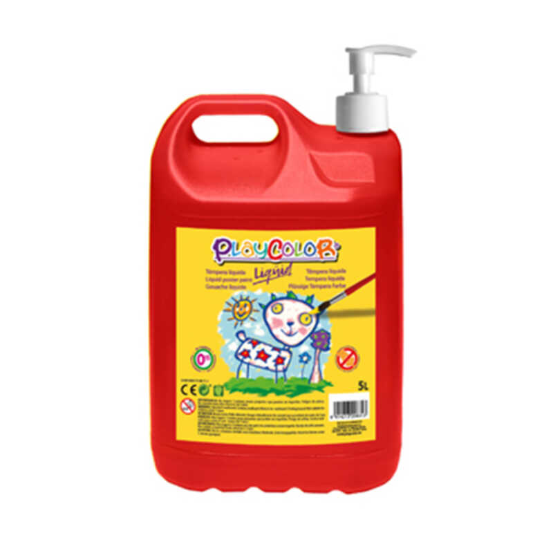 BOTELLA 5L TEMPERA PLAYCOLOR ROJA