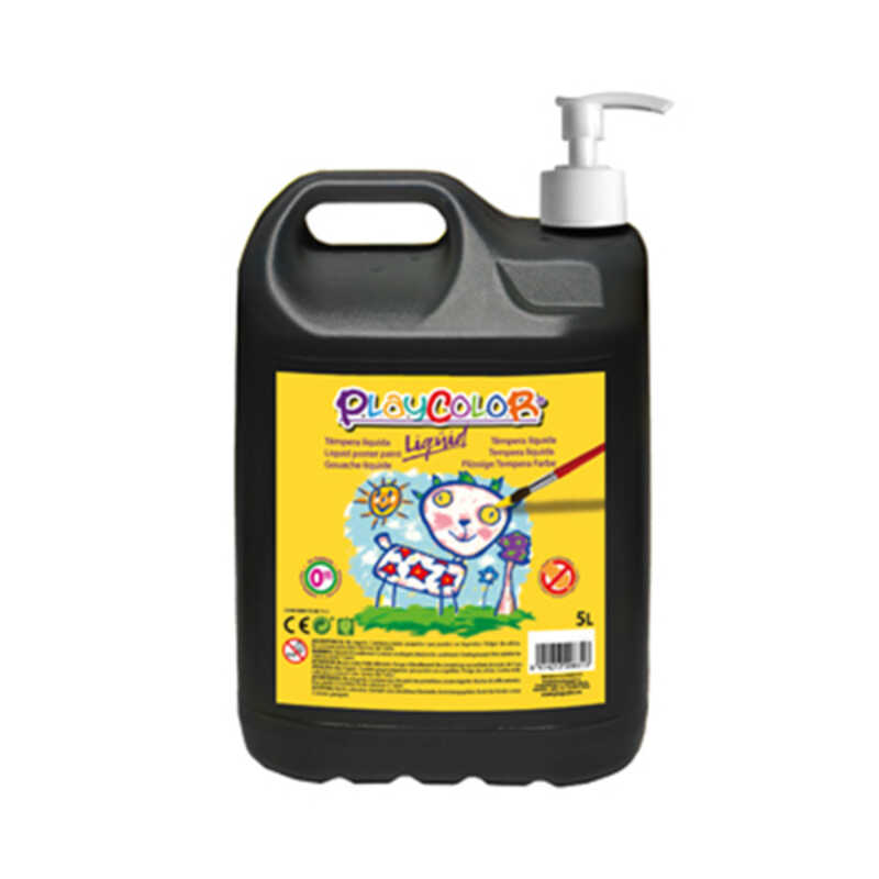 BOTELLA 5L TEMPERA PLAYCOLOR NEGRA