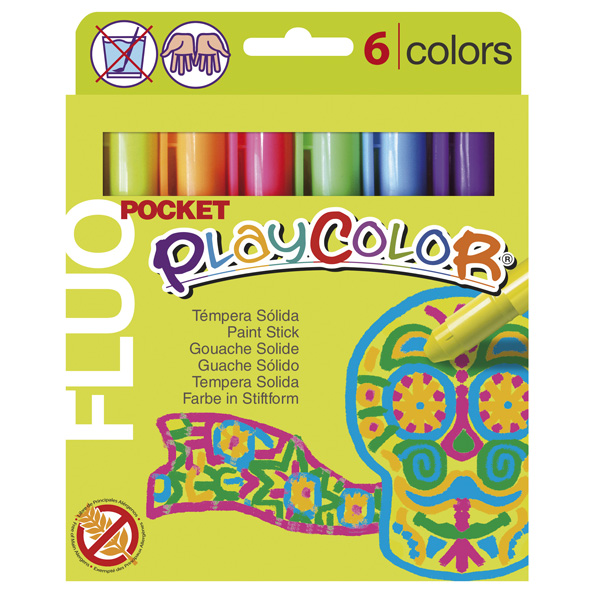 CAJA 6 CERAS PLAYCOLOR 5GR FLUORESCENTE