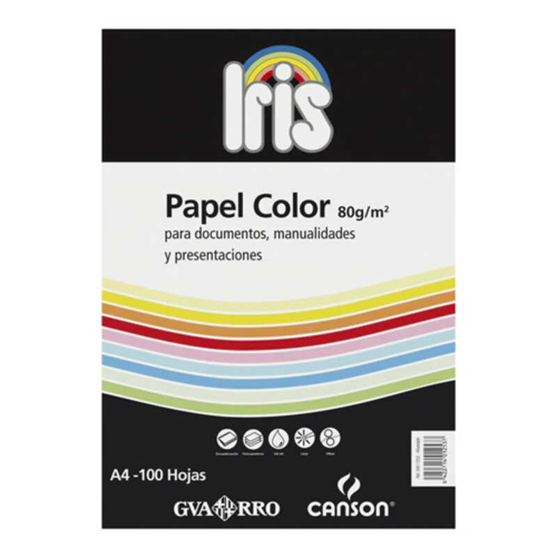 PAQUETE 100 HOJAS A4 10 COLORES