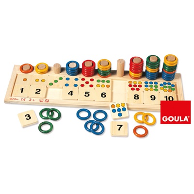 JUEGO ANILLAS COLORES DE MADERA 1 AL 10