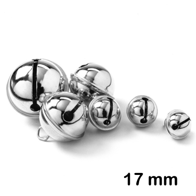 PAQUETE 25UDS CASCABELES 17MM PLATEADOS