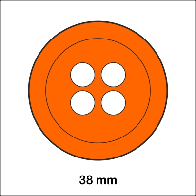 PAQUETE 6UDS BOTONES 38MM NARANJA