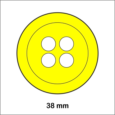 PAQUETE 6UDS BOTONES 38MM AMARILLO
