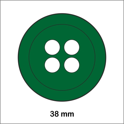 PAQUETE 6UDS BOTONES 38MM VERDE FUERTE