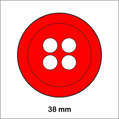 PAQUETE 6UDS BOTONES 38MM ROJO