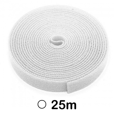 ROLLO VELCRO 25M BLANCO PARTE MACHO