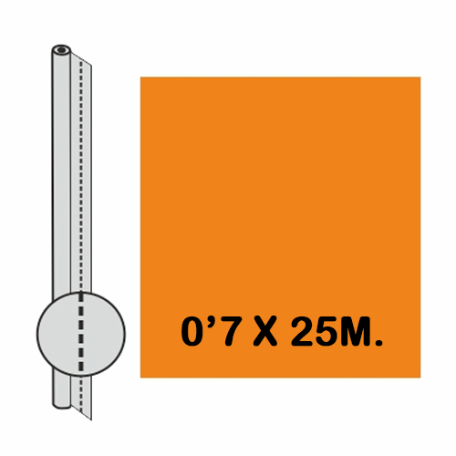 ROLLO CELOFAN 0'7X25M TREPANADO NARANJA